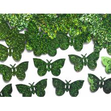 Zelené konfety na stôl - motýle
