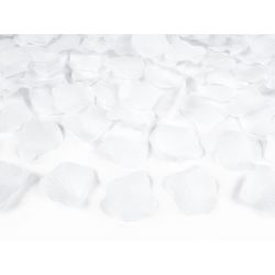 Vystreľovacie konfety lupene 40cm - biela farba