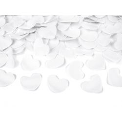 Vystreľovacie konfety srdcia 40cm - biela farba