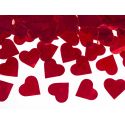 Vystreľovacie konfety srdcia 40cm - červená farba
