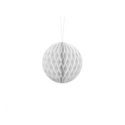 Biela papierová guľa - Honeycomb Ball - 10cm