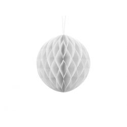 Biela papierová guľa - Honeycomb Ball - 20cm