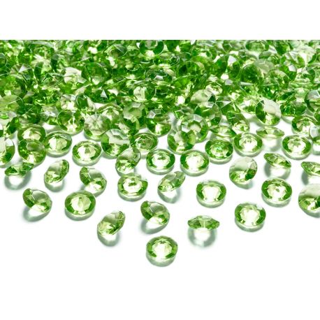 Zelené diamanty 12mm - zelená/jablková farba