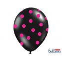 Balón s bodkami Pastel - čierna a ružová farba 