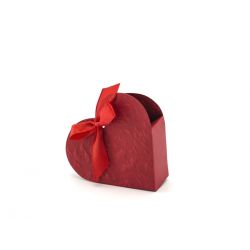 Bordová krabička na darčeky v tvare srdca
