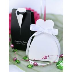 Krabička na darčeky pre hostí - svadobné šaty