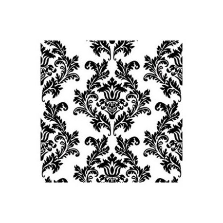 Čierne papierové obrúsky Ornamenty - Standard 33cm/20ks