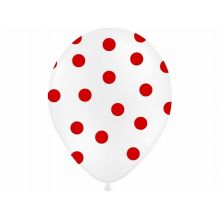 Červeno bodkovaný biely balón
